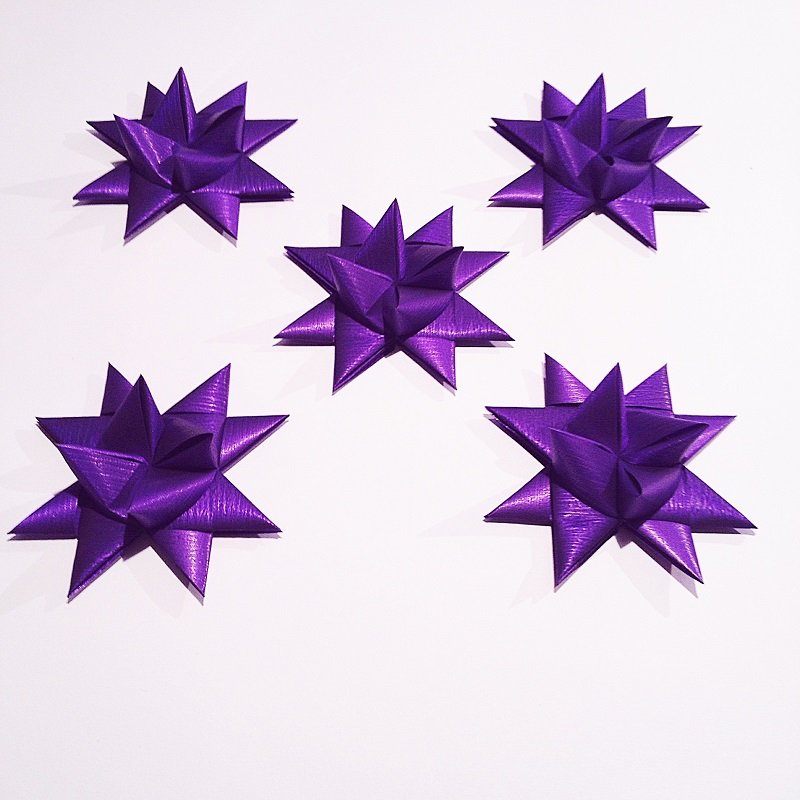 Purple half star with tape M - 5 pcs