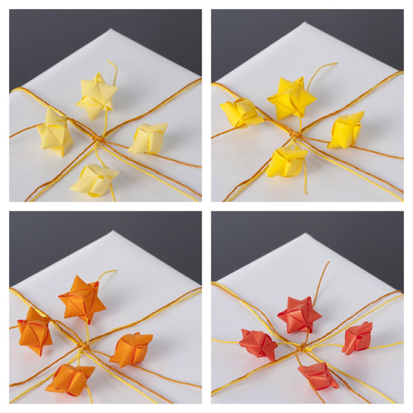 Mini cube stars for table or gift decoration 20 pcs - yellow or orange