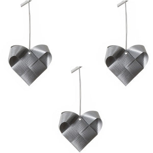 Silver hearts M - 3 pcs
