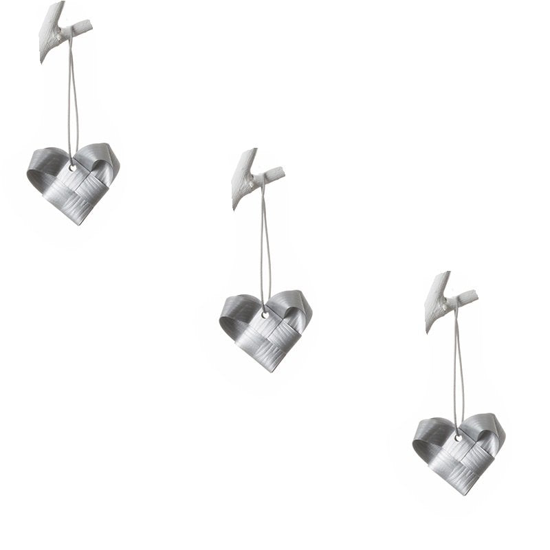 Silver hearts S - 3 pcs
