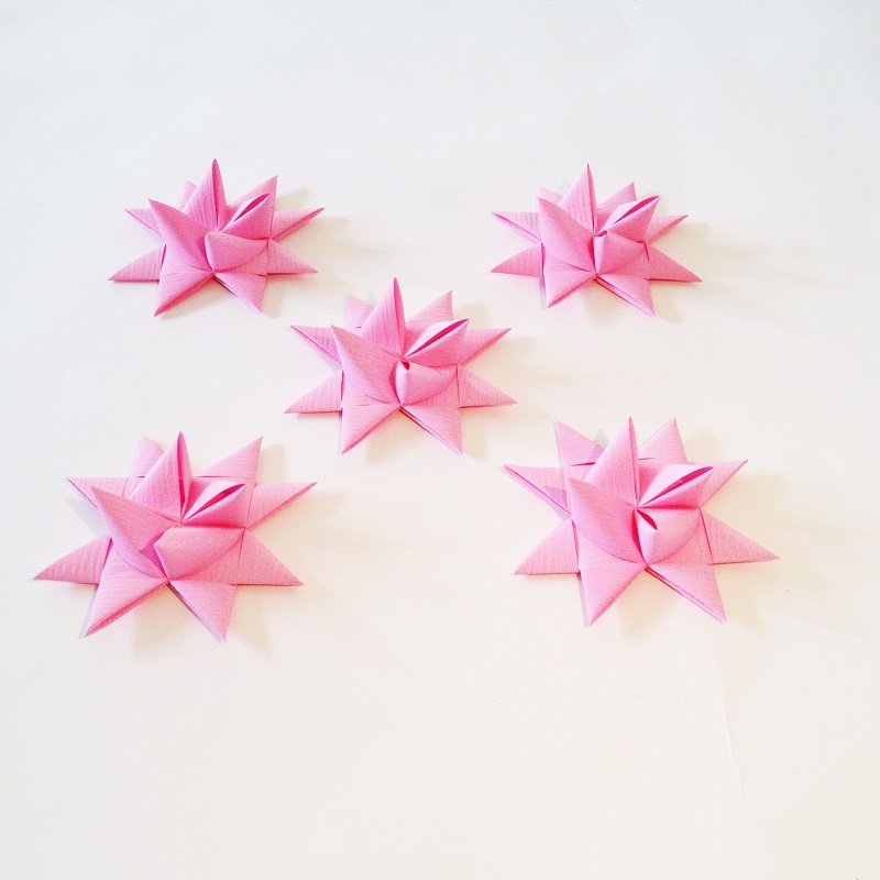 Pink half star with tape M - 5 pcs