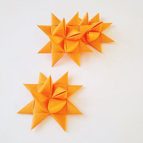Orange half star with tape L - 3 pcs