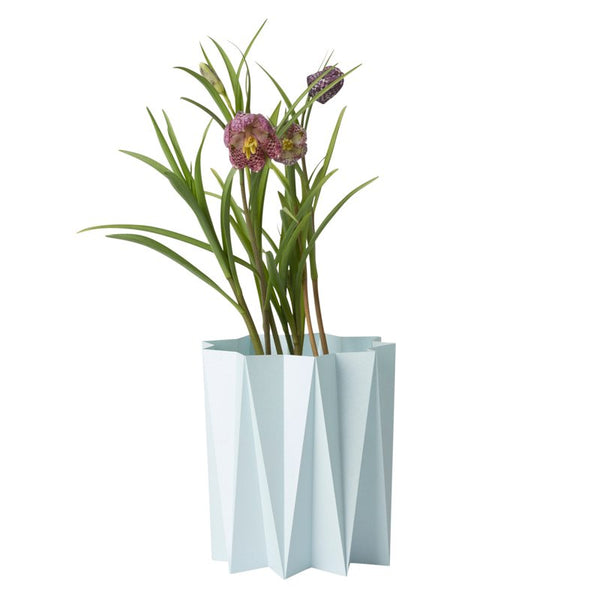 Origami cover vase - Damask Blue M - 2pcs