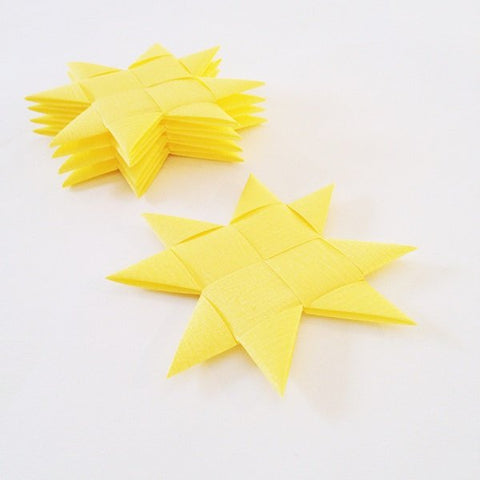 Soft yellow flat star with tape M - 5 pcs