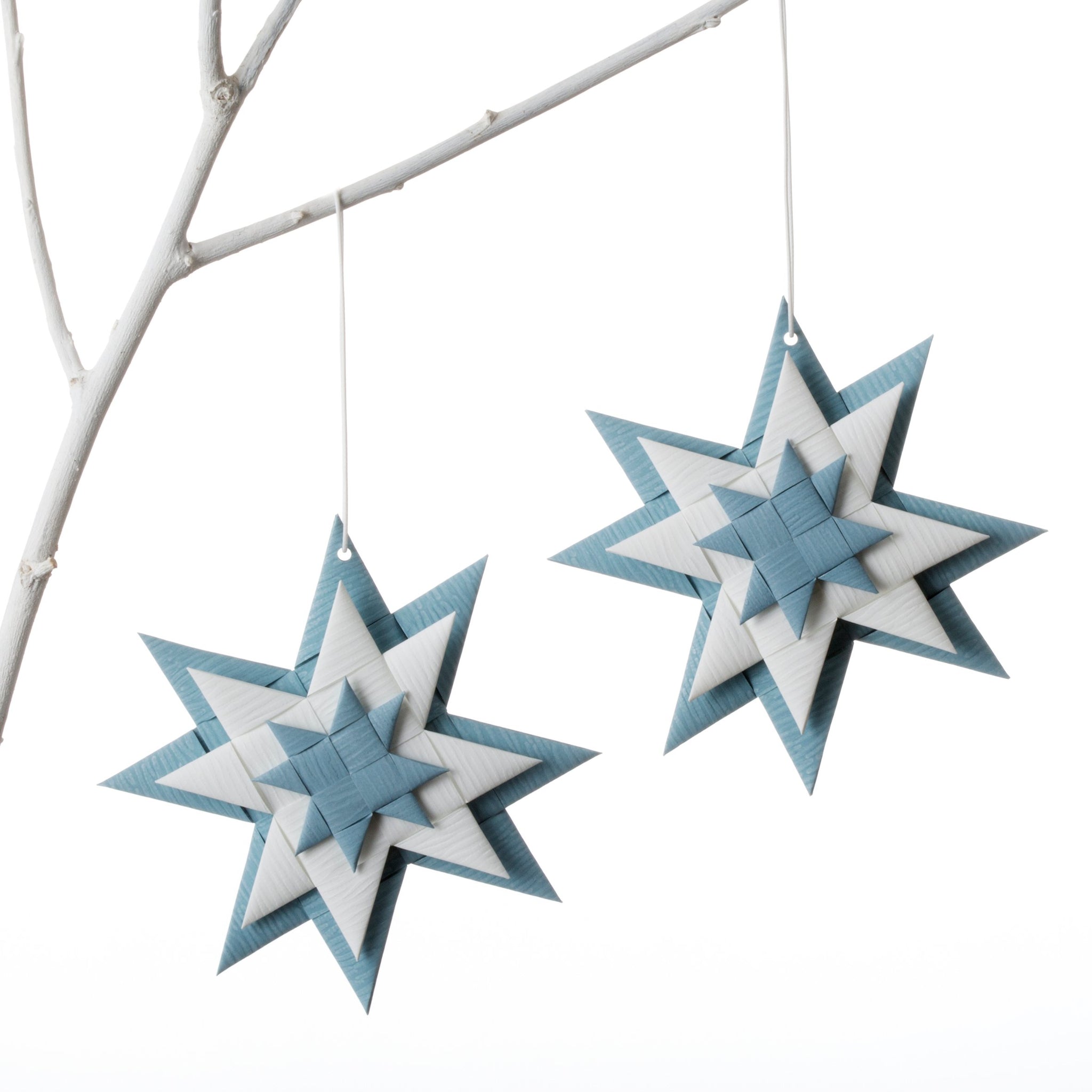 Flat 3D star - Gray Blue & White