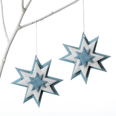 Flat 3D star - Gray Blue & White