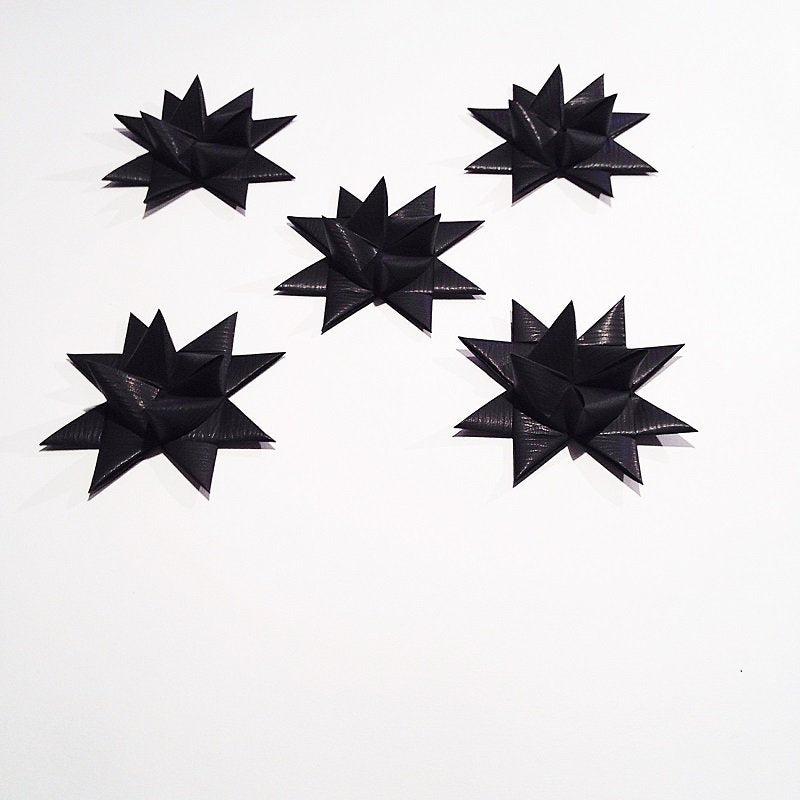 Black half star with tape M - 5 pcs