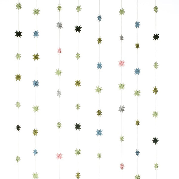 Soft Green - star garland no 35