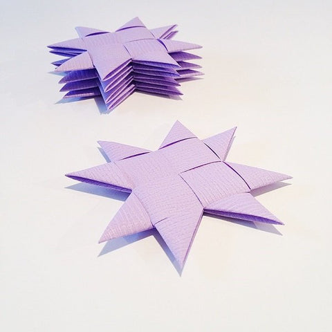 Lilac flat star with tape M - 5 pcs