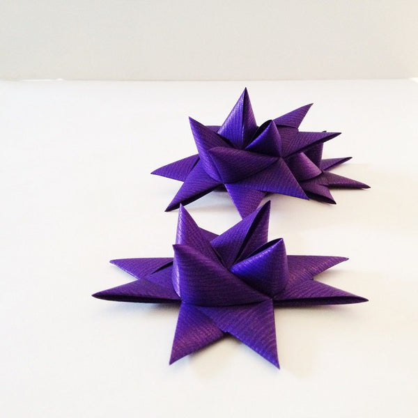 Purple half star with tape L - 3 pcs