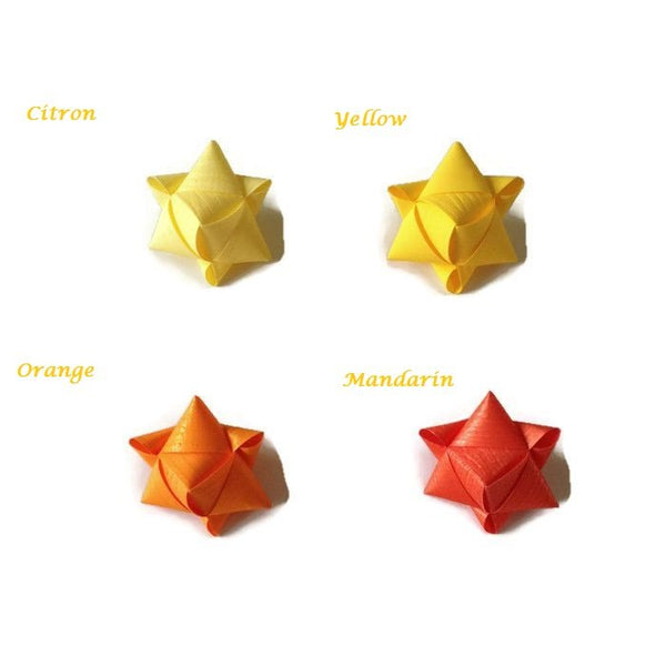 Mini cube stars for table or gift decoration 20 pcs - yellow or orange