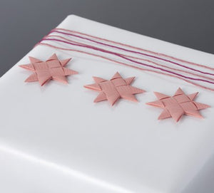 Coral flat star with tape S - 12 pcs
