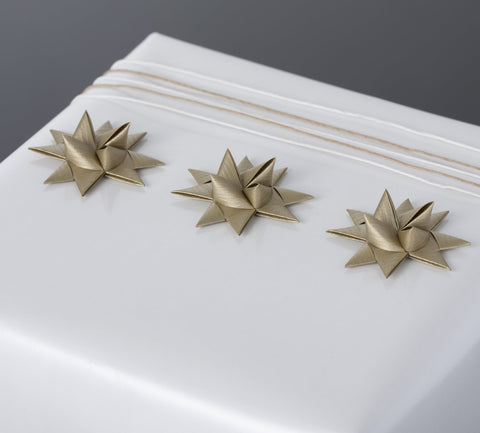 Gold half star with tape S - 12 pcs