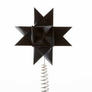 Black painted tree topper star L