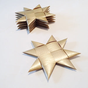 Gold flat star with tape M - 5 pcs