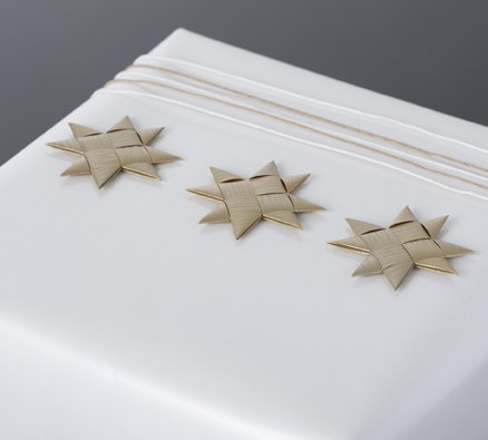 Gold flat star with tape S - 12 pcs