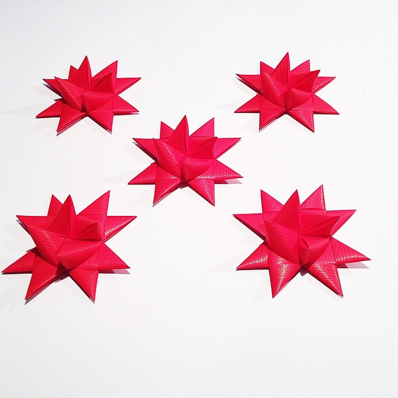 Red half star with tape M - 5 pcs