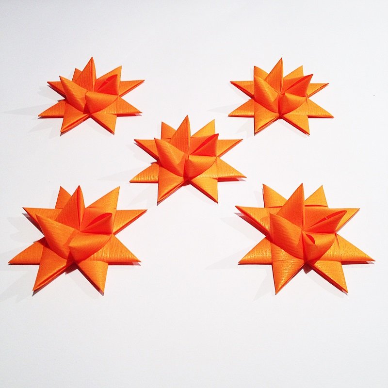 Orange half star with tape M - 5 pcs