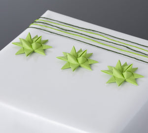 Lime half star with tape S - 12 pcs