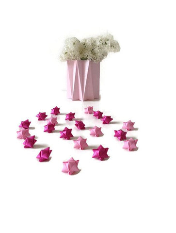 Mini cube stars for table or gift decoration 20 pcs - 6  pink colors