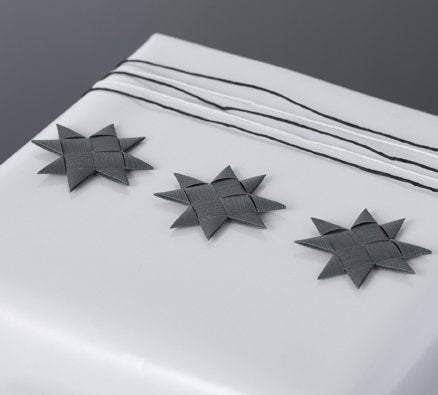 Dark Gray flat star with tape S - 12 pcs