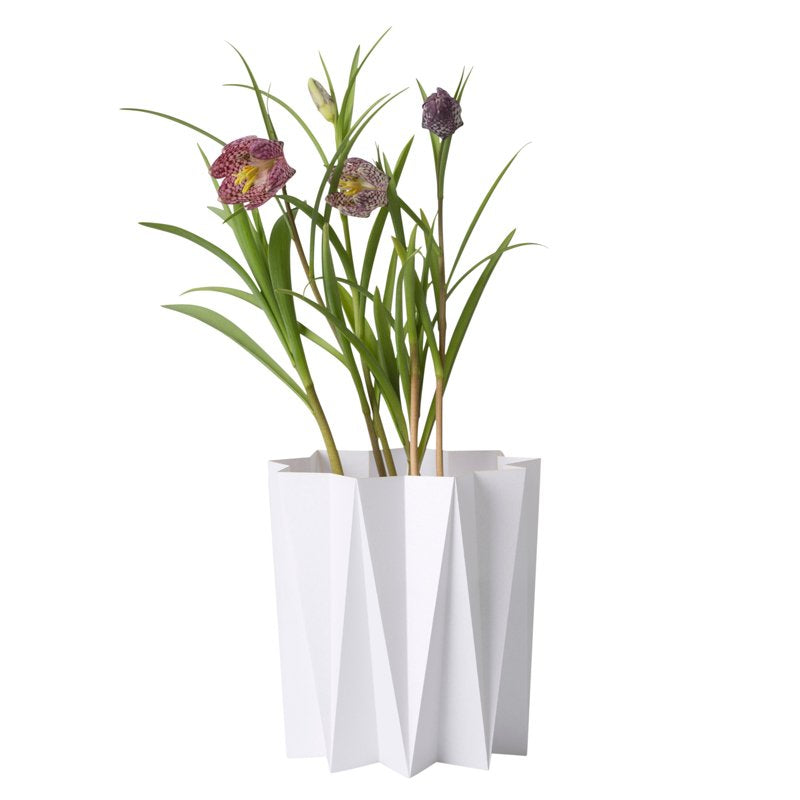 Origami cover vase - White M - 2 pcs