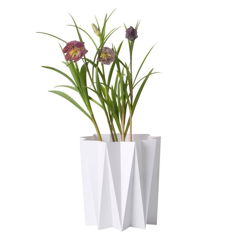 Origami cover vase - White M - 2 pcs