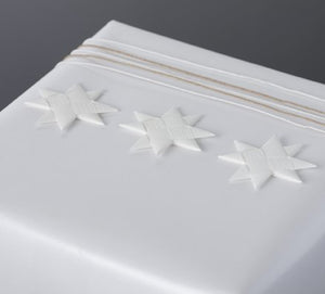 White flat star with tape S - 12 pcs