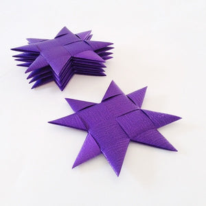 Purple flat star with tape M - 5 pcs