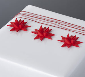Red half star with tape S - 12 pcs