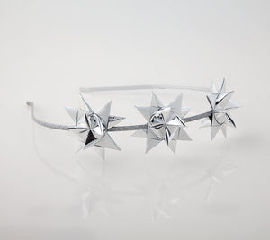 Silver headband with silver stars