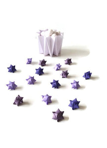 Mini cube stars for table or gift decoration 20 pcs - 6 purple colors