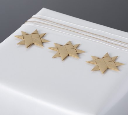 Sand flat star with tape S - 12 pcs