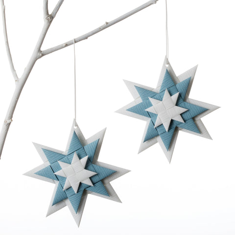 Flat 3D star - White & Gray Blue
