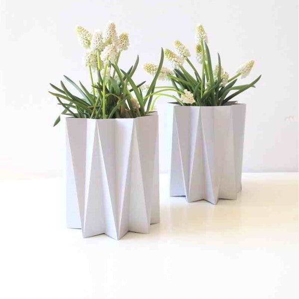 Origami Cover vase - Gray M - 2 pcs