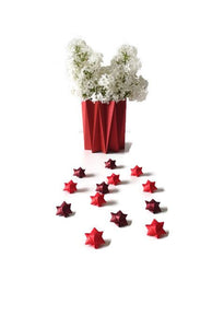 Mini cube stars for table or gift decoration 20 pcs - 3 red colors