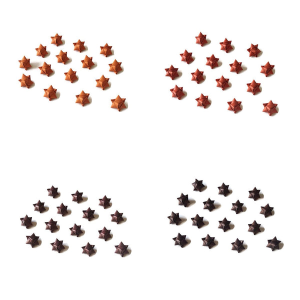 Mini cube stars for table or gift decoration 20 pcs - 4 brown colors
