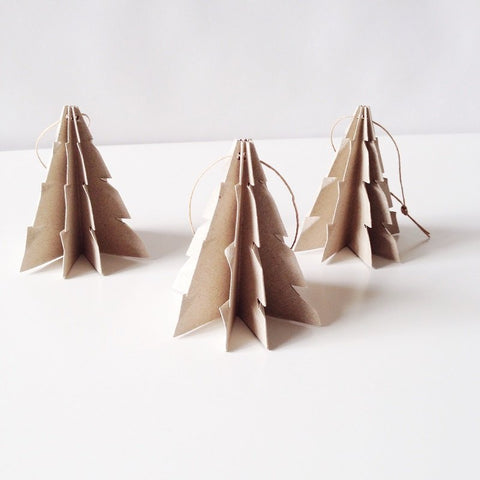 Christmas tree Linen recycle paper - 3 pcs