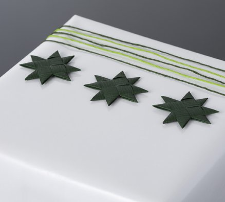 Dark Green flat star with tape S - 12 pcs