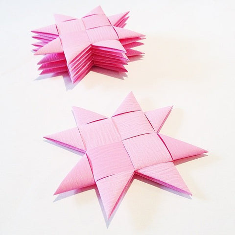 Pink flat star with tape M - 5 pcs