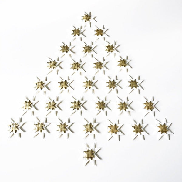 White flat star with tape M - 5 pcs