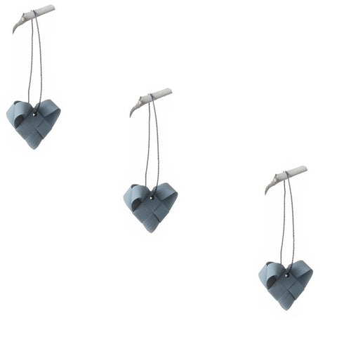 Gray Blue hearts S - 3 pcs