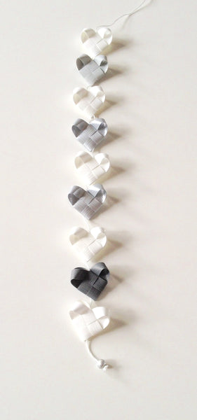 White & Silver - Heart garland no 1