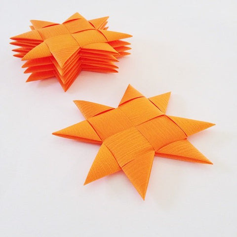Orange flat star with tape M - 5 pcs