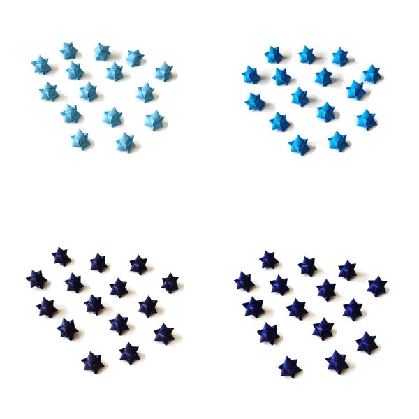 Mini cube stars for table or gift decoration 20 pcs - 6 blue colors