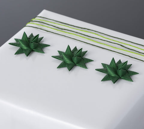 Green half star with tape S - 12 pcs