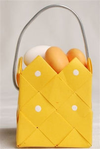 Basket Yellow with steel handle - 3 pcs