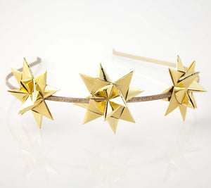 Silver headband with Gold Metallic stars