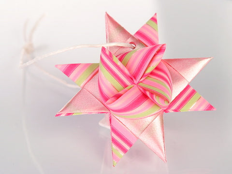 Retro star pink stribs star - 3 pcs