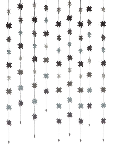 Black & Gray Blue - star garland no 16